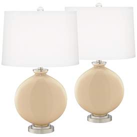 Image2 of Colonial Tan Carrie Table Lamp Set of 2 with Dimmers