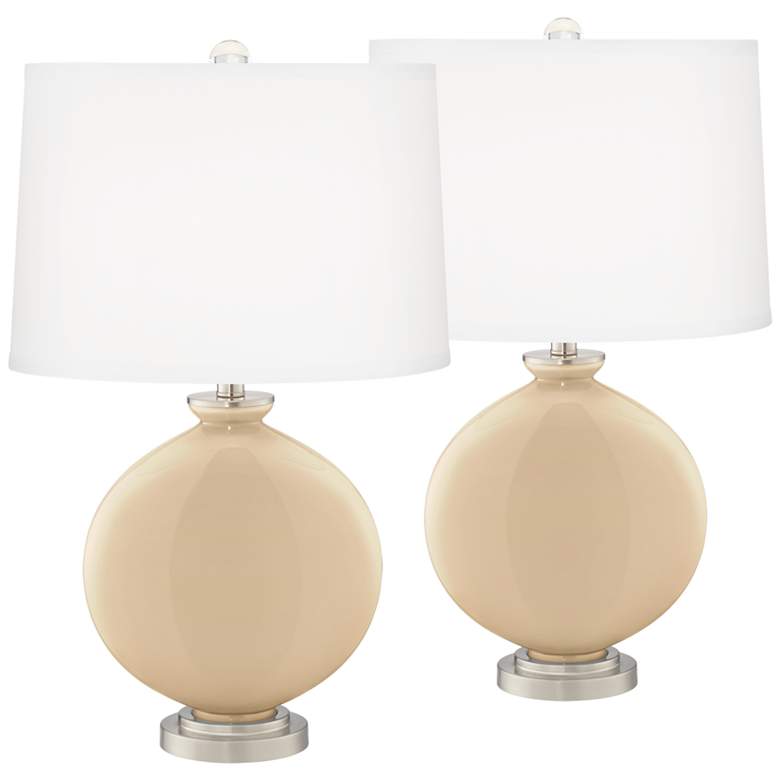Image 2 Colonial Tan Carrie Table Lamp Set of 2 with Dimmers