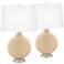 Colonial Tan Carrie Table Lamp Set of 2 with Dimmers