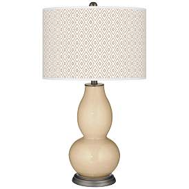 Image1 of Colonial Tan Diamonds Double Gourd Table Lamp