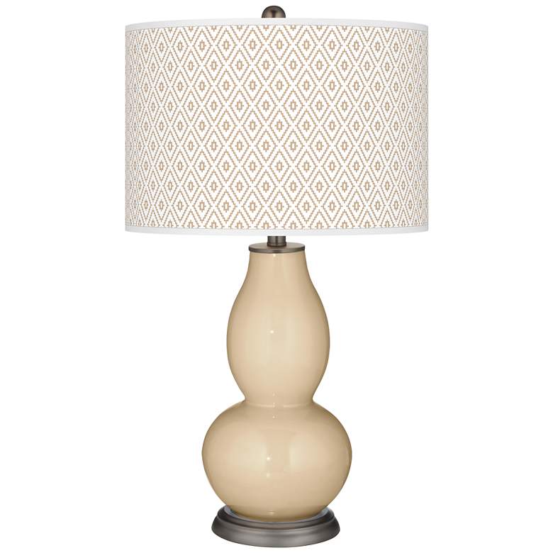 Image 1 Colonial Tan Diamonds Double Gourd Table Lamp
