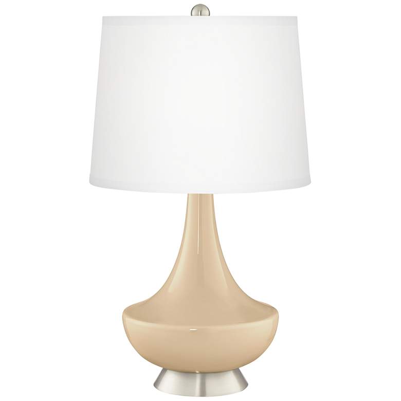 Image 2 Colonial Tan Gillan Glass Table Lamp with Dimmer