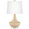 Colonial Tan Gillan Glass Table Lamp with Dimmer