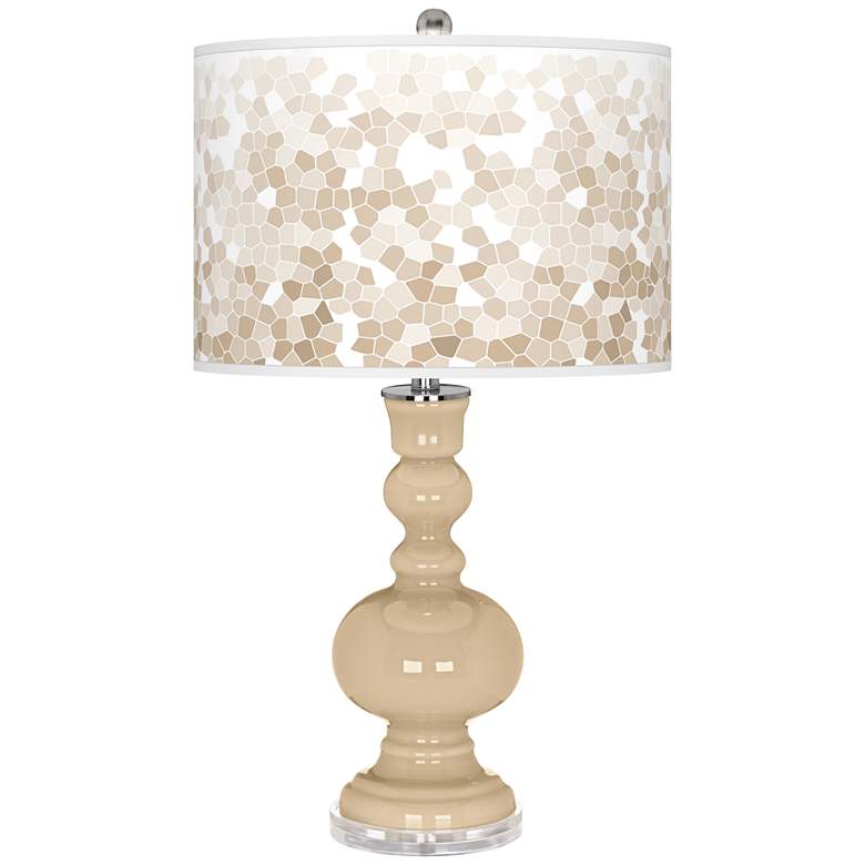 Image 1 Colonial Tan Mosaic Giclee Apothecary Table Lamp