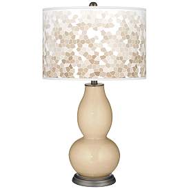 Image1 of Colonial Tan Mosaic Giclee Double Gourd Table Lamp
