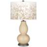 Colonial Tan Mosaic Giclee Double Gourd Table Lamp
