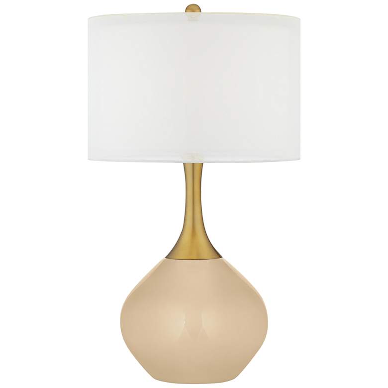 Image 1 Colonial Tan Nickki Brass Modern Table Lamp