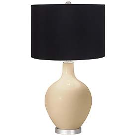 Image1 of Colonial Tan Ovo Table Lamp with Black Shade