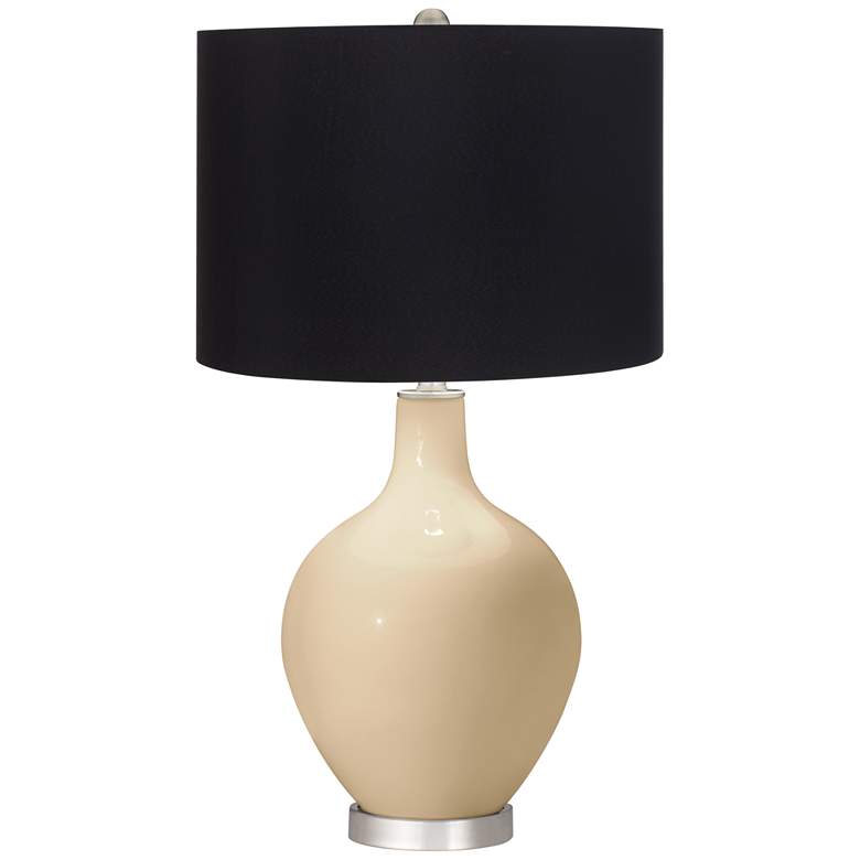 Image 1 Colonial Tan Ovo Table Lamp with Black Shade