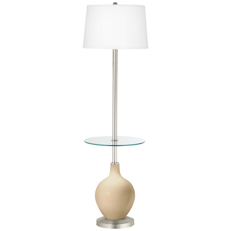 Colonial Tan Ovo Tray Table Floor Lamp