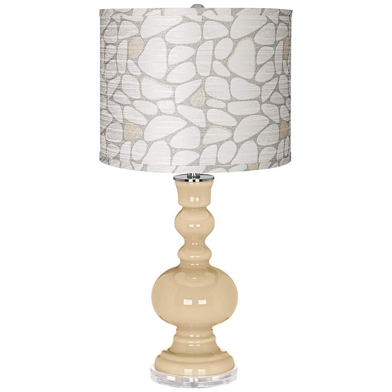 Image 1 Colonial Tan Pebble Drum Shade Apothecary Table Lamp