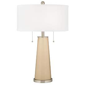 Image2 of Colonial Tan Peggy Glass Table Lamp With Dimmer