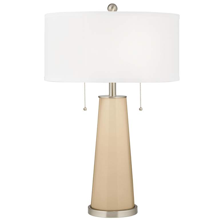 Image 2 Colonial Tan Peggy Glass Table Lamp With Dimmer
