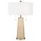 Colonial Tan Peggy Glass Table Lamp With Dimmer