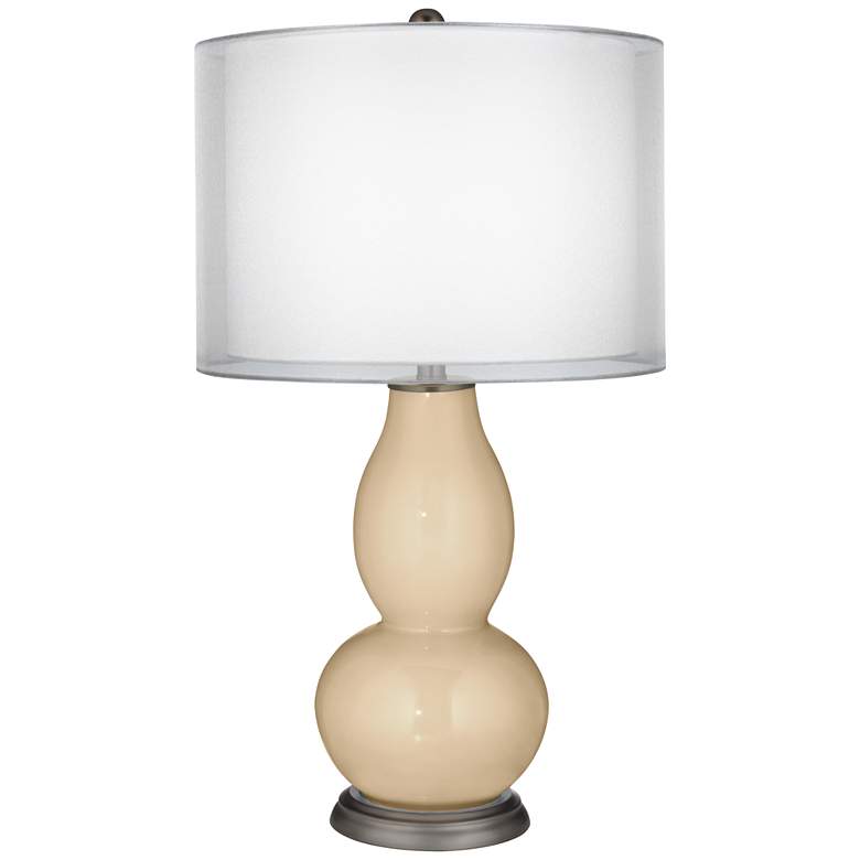 Image 1 Colonial Tan Sheer Double Shade Double Gourd Table Lamp