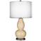 Colonial Tan Sheer Double Shade Double Gourd Table Lamp