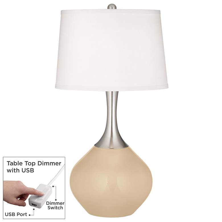 Image 1 Colonial Tan Spencer Table Lamp with Dimmer
