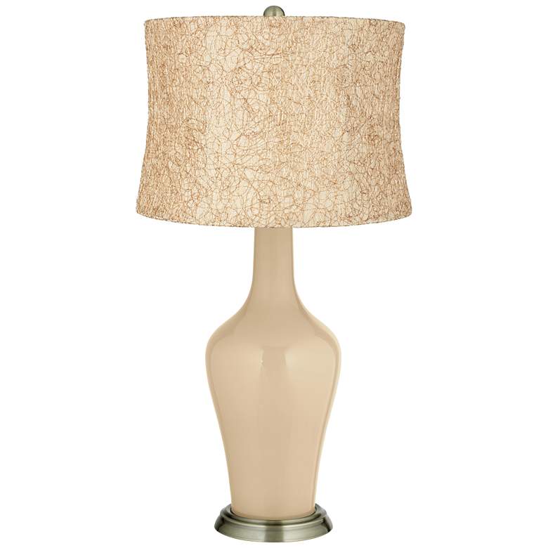 Image 1 Colonial Tan String Lace Shade Anya Table Lamp
