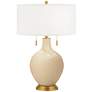 Colonial Tan Toby Brass Accents Table Lamp with Dimmer