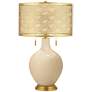 Colonial Tan Toby Brass Metal Shade Table Lamp