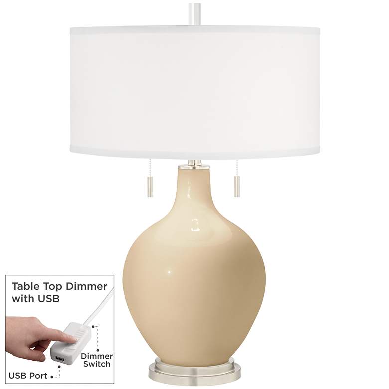 Image 1 Colonial Tan Toby Table Lamp with Dimmer