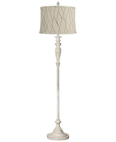 Colonnade 60"H Antique White Kinmen Cream Shade Floor Lamp