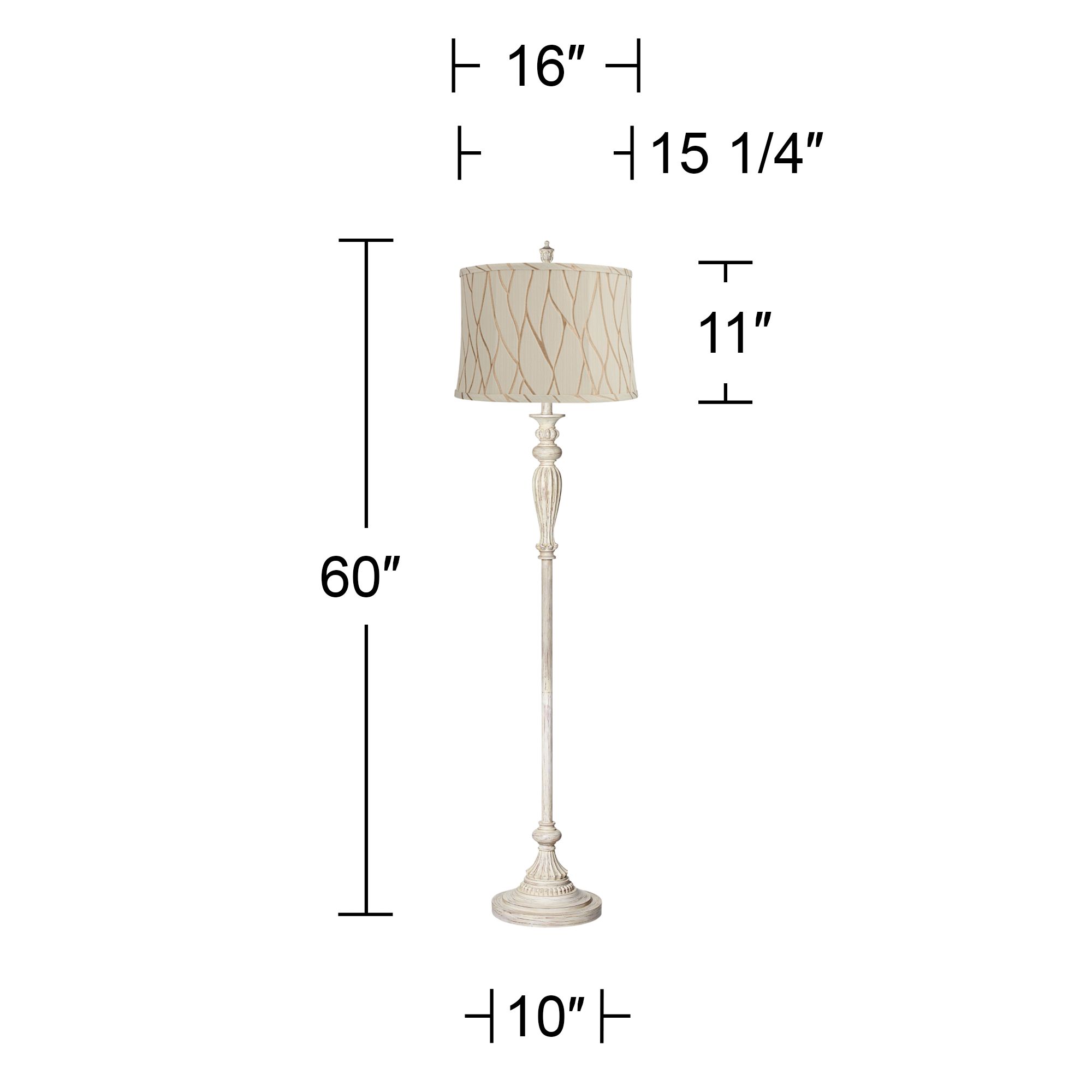 Image 6 Colonnade 60"H Antique White Kinmen Cream Shade Floor Lamp more views