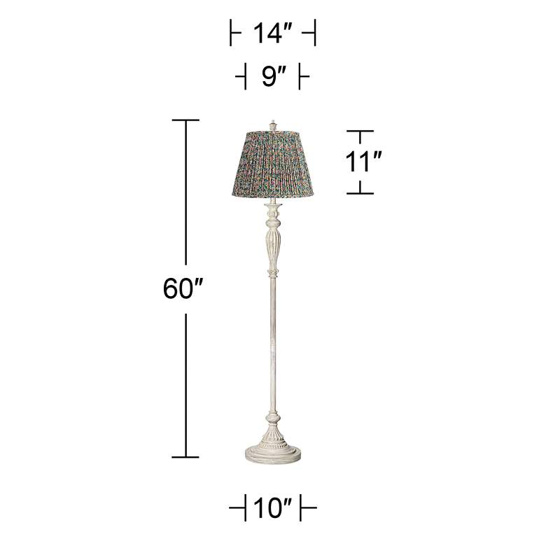 Image 6 Colonnade 60"H Antique White Floor Lamp with Misha Green Shade more views
