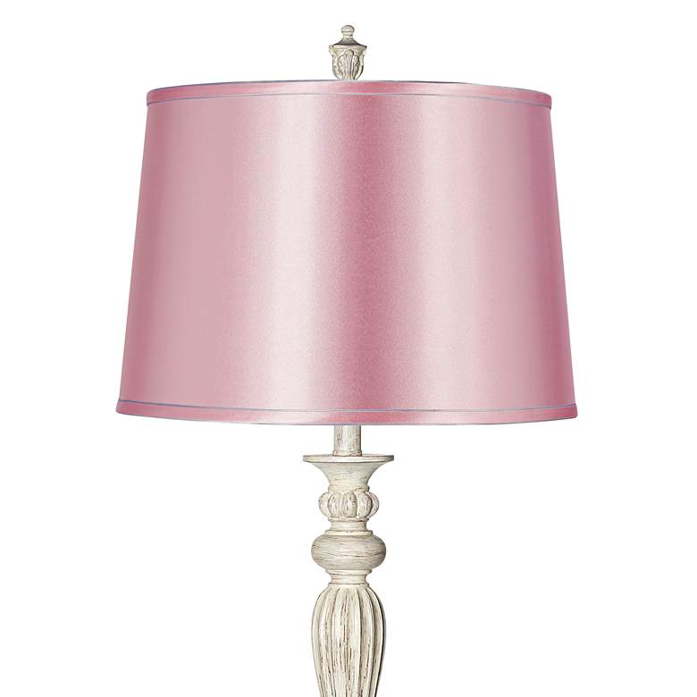 Image 2 Colonnade 60"H Antique White Floor Lamp with Pale Pink Shade more views