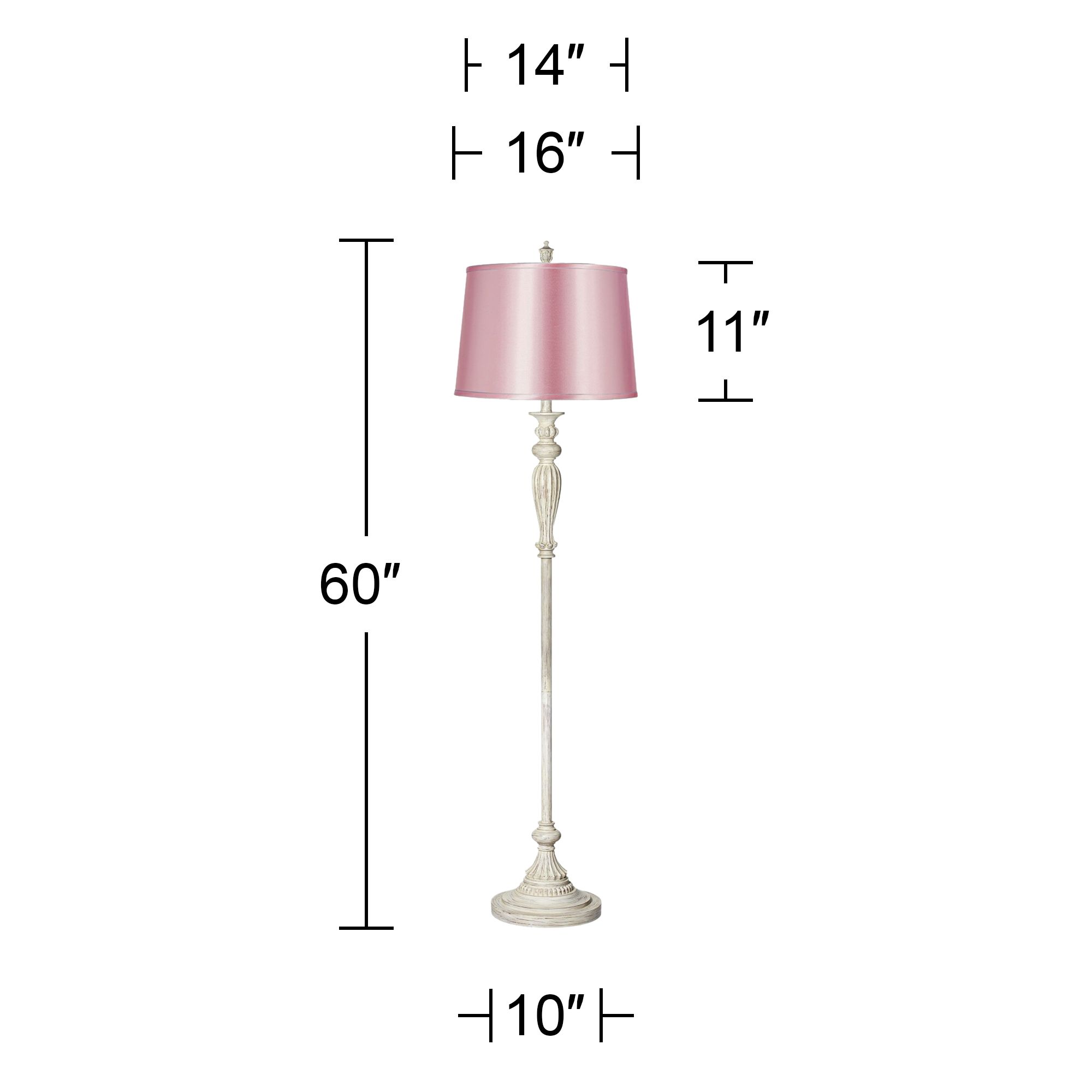 Image 6 Colonnade 60"H Antique White Floor Lamp with Pale Pink Shade more views