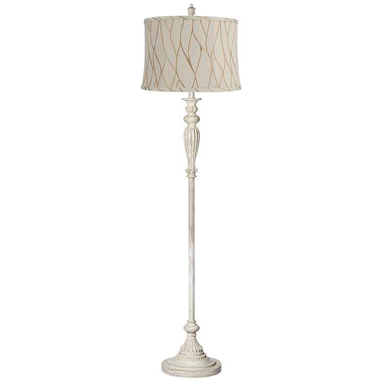 Image 1 Colonnade 60"H Antique White Kinmen Cream Shade Floor Lamp