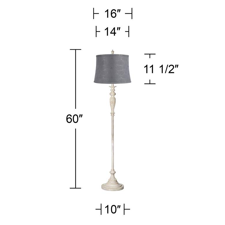Image 6 Colonnade 60"H Antique White Tieling Gray Shade Floor Lamp more views