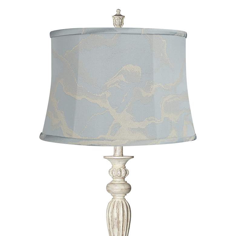Image 2 Colonnade 60"H Antique White w/ Blue Swirl Shade Floor Lamp more views