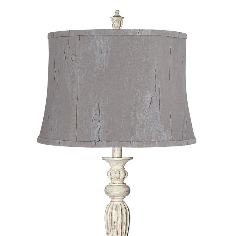 Image 2 Colonnade 60"H Antique White w/ Treble Gray Shade Floor Lamp more views