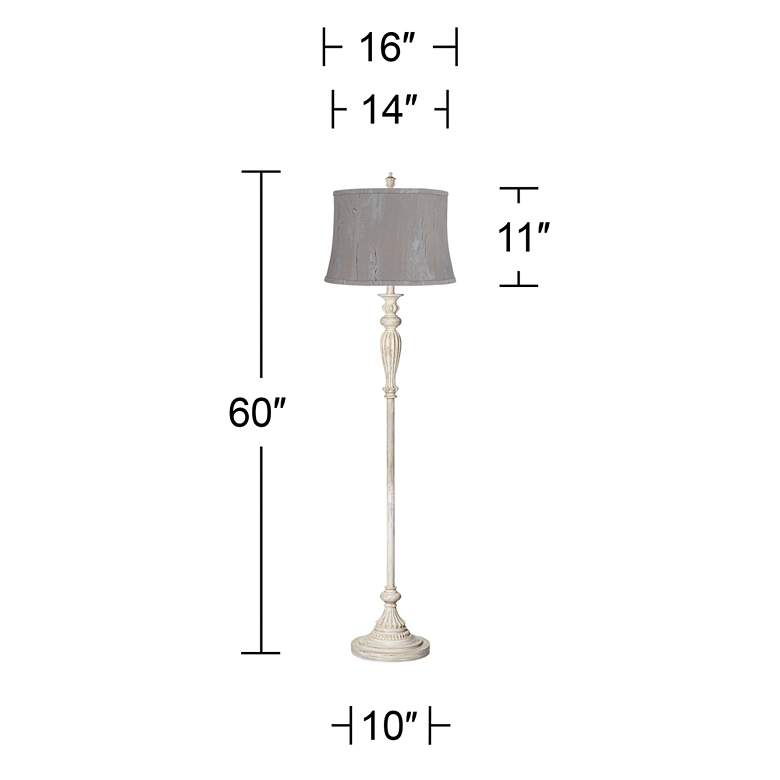 Image 6 Colonnade 60"H Antique White w/ Treble Gray Shade Floor Lamp more views