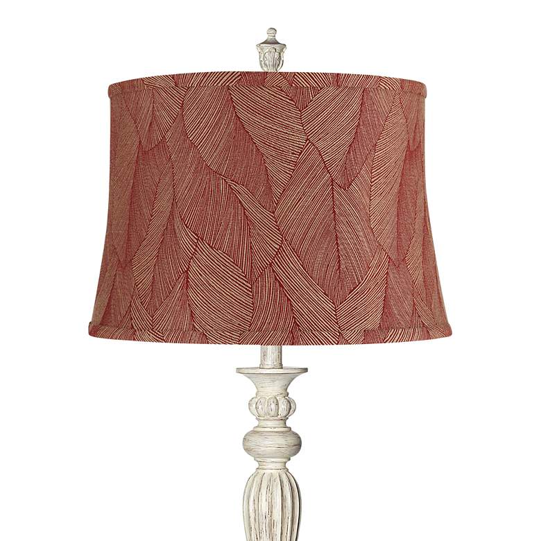 Image 2 Colonnade 60"H Antique White with Red Wine Shade Floor Lamp more views