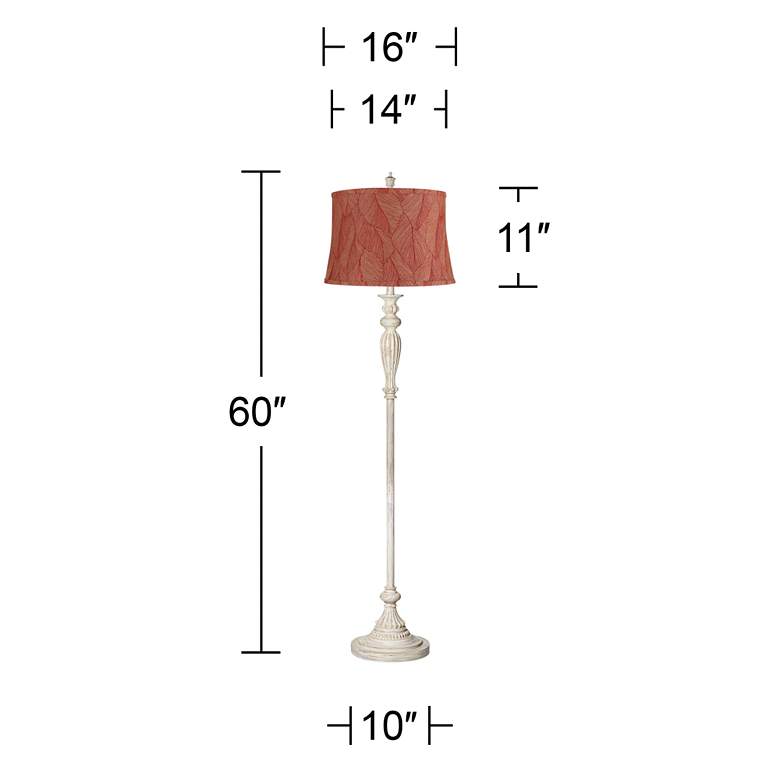 Image 6 Colonnade 60"H Antique White with Red Wine Shade Floor Lamp more views