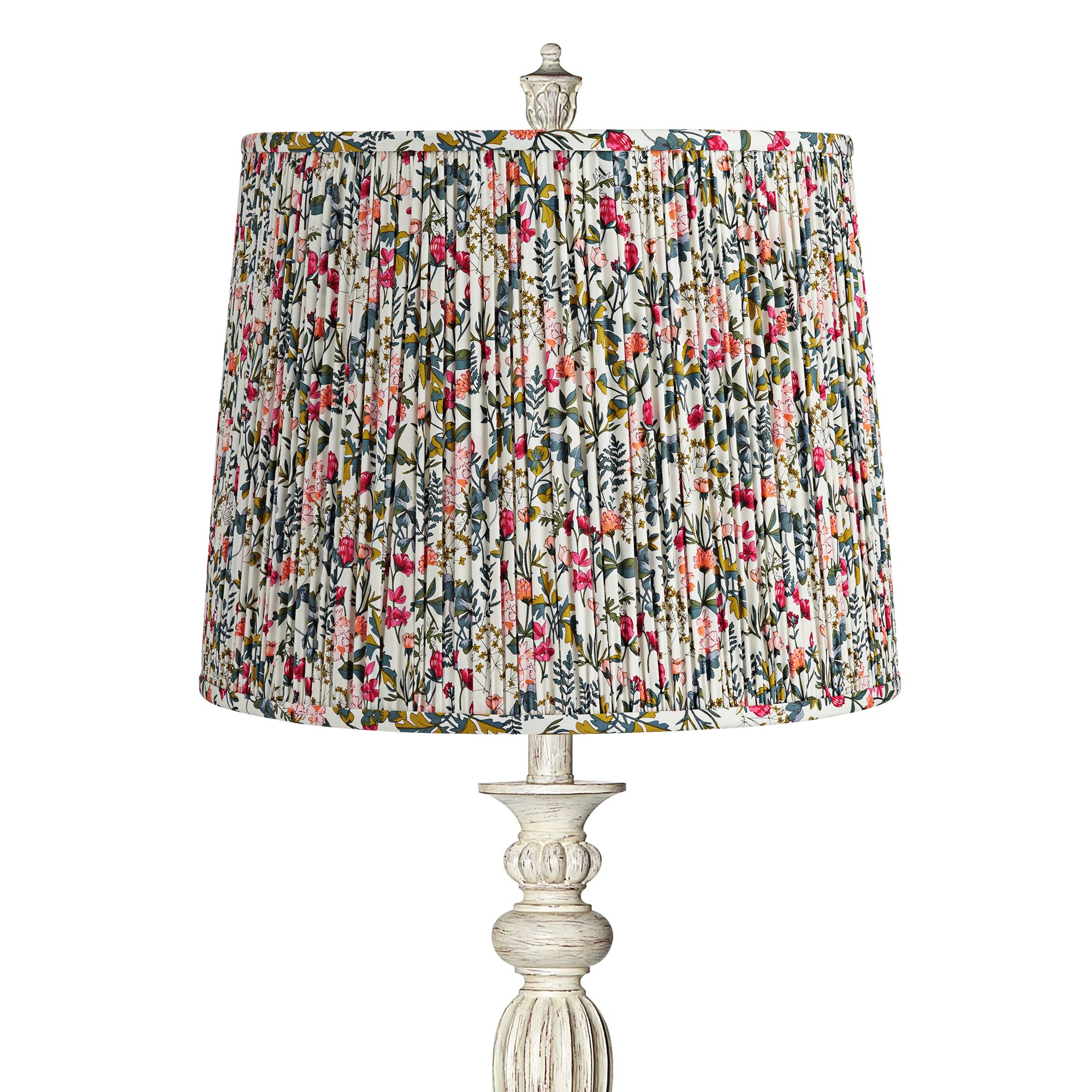 Image 2 Colonnade 60"H Distressed Antique White Floor Lamp with Meadow Shade more views