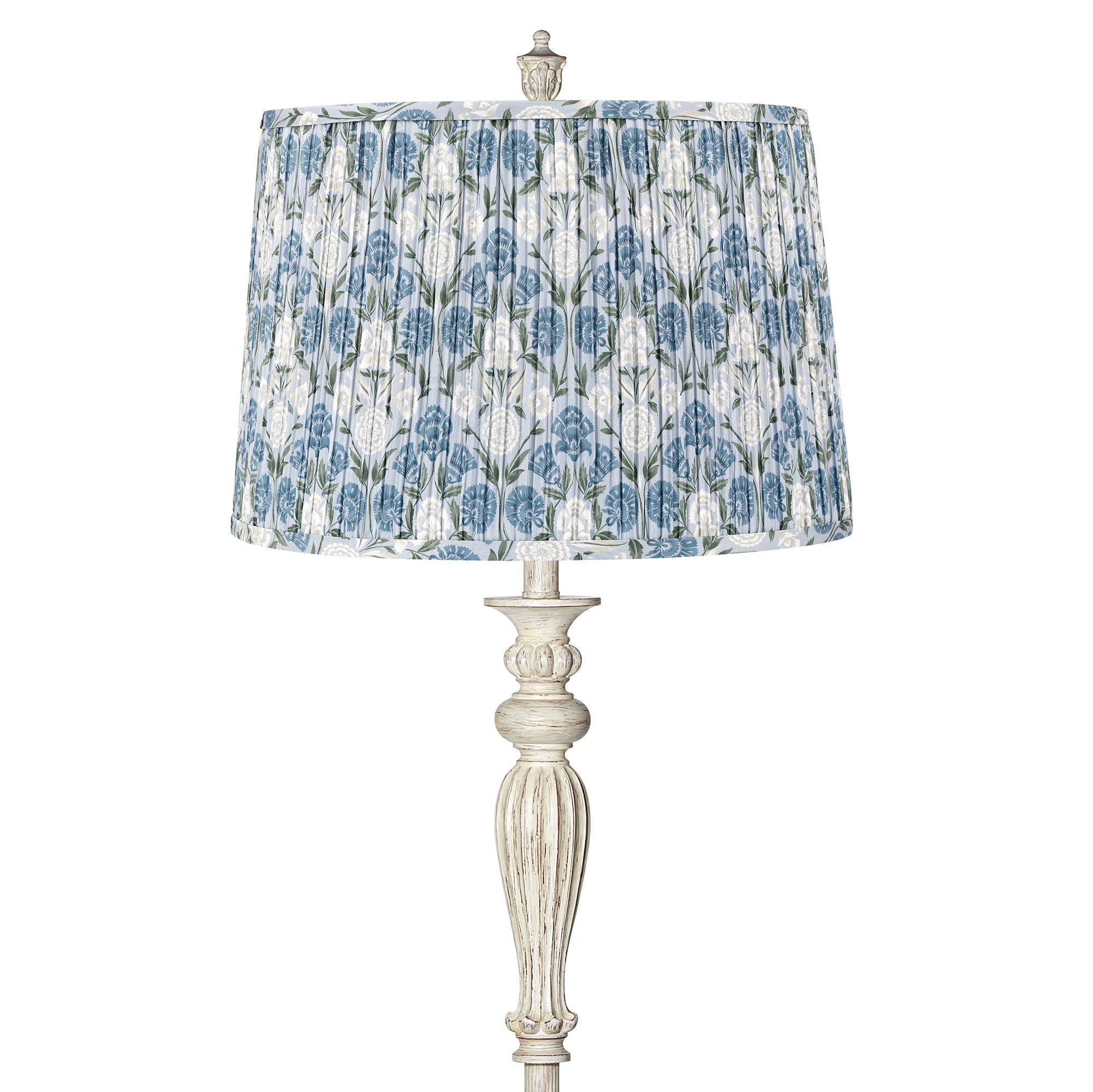 Image 2 Colonnade Antique White Floor Lamp with Cobalt Blue and Green Shade more views