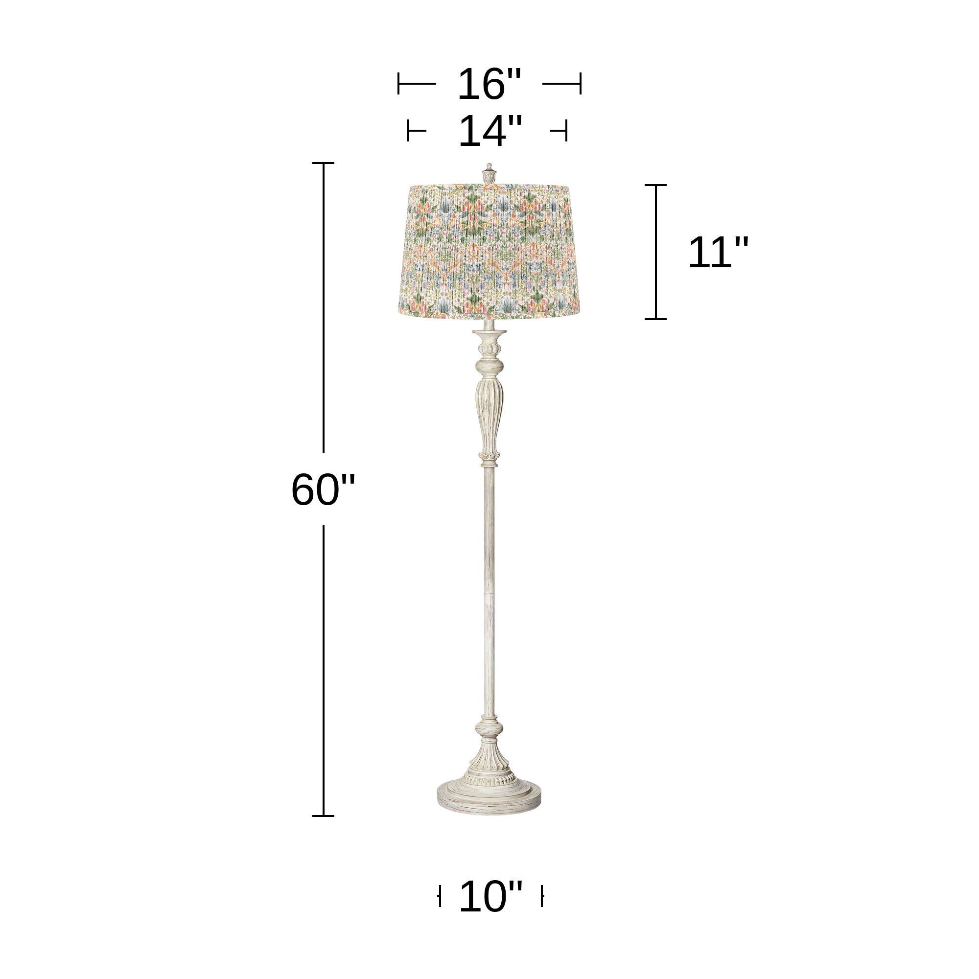 Image 6 Colonnade Antique White Floor Lamp with Multi-Color Shade more views