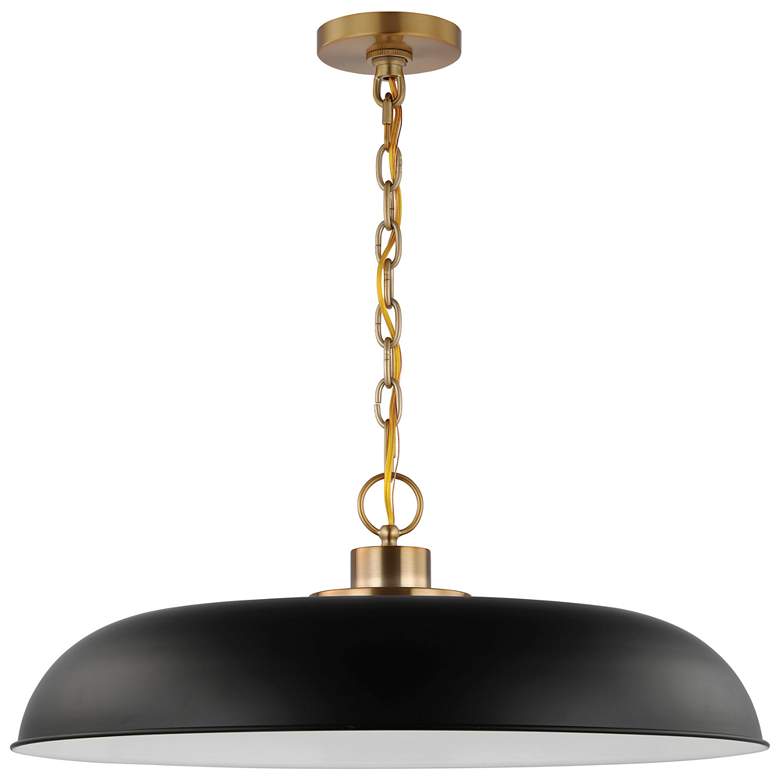Image 1 Colony; 1 Light; Large Pendant; Matte Black with Burnished Brass
