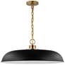 Colony; 1 Light; Large Pendant; Matte Black with Burnished Brass
