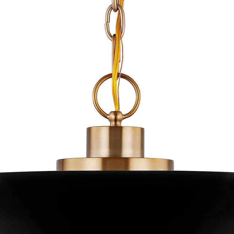 Image 3 Colony; 1 Light; Large Pendant; Matte Black with Burnished Brass more views