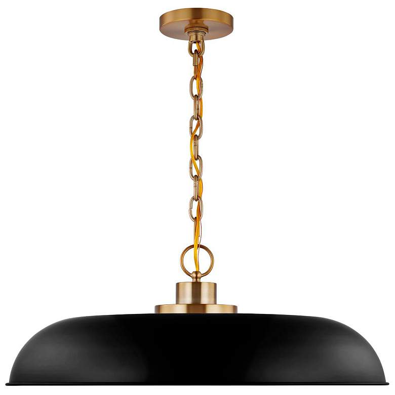 Image 5 Colony; 1 Light; Large Pendant; Matte Black with Burnished Brass more views