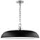 Colony; 1 Light; Large Pendant; Matte Black with Polished Nickel