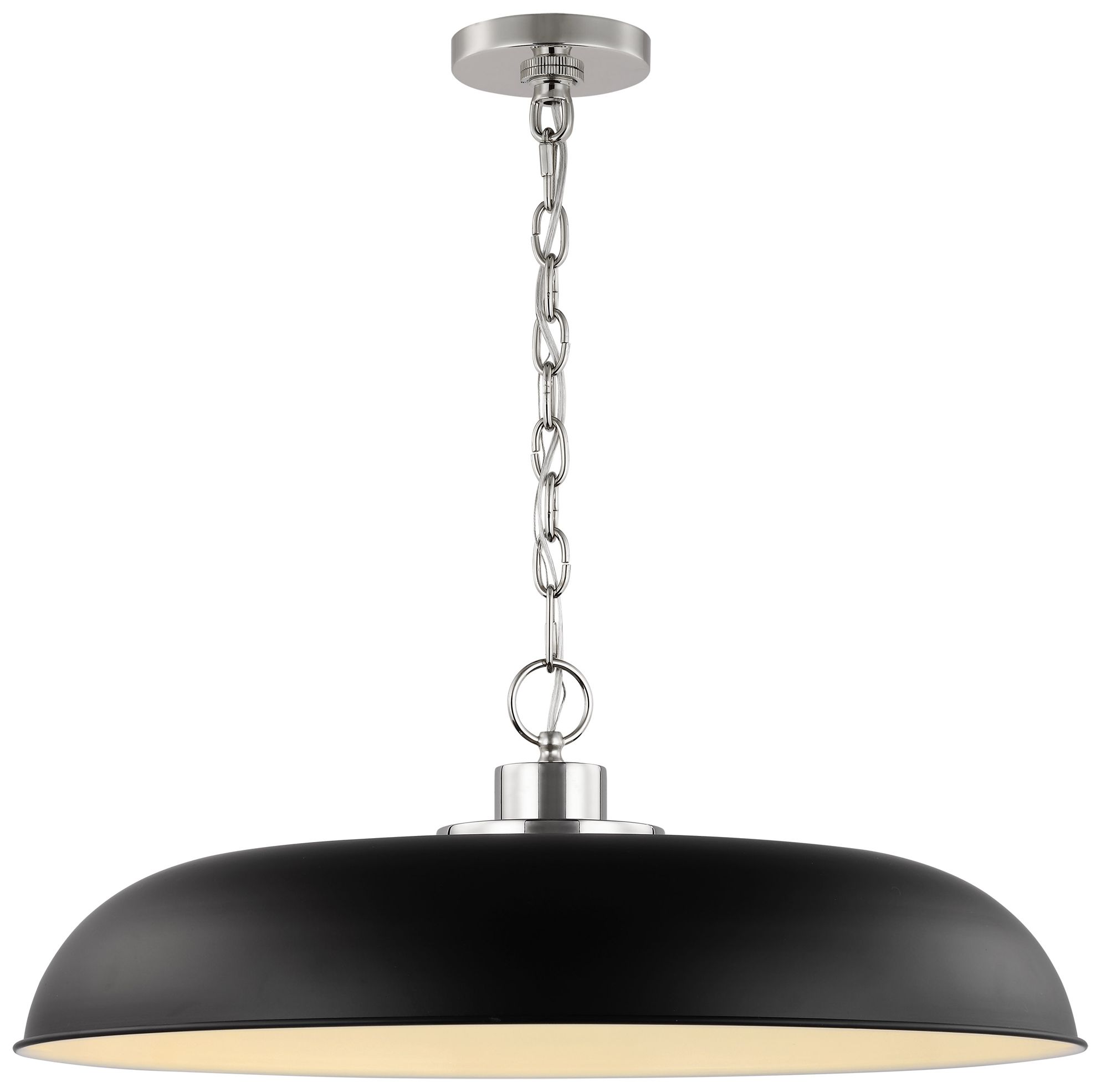Image 3 Colony; 1 Light; Large Pendant; Matte Black with Polished Nickel more views