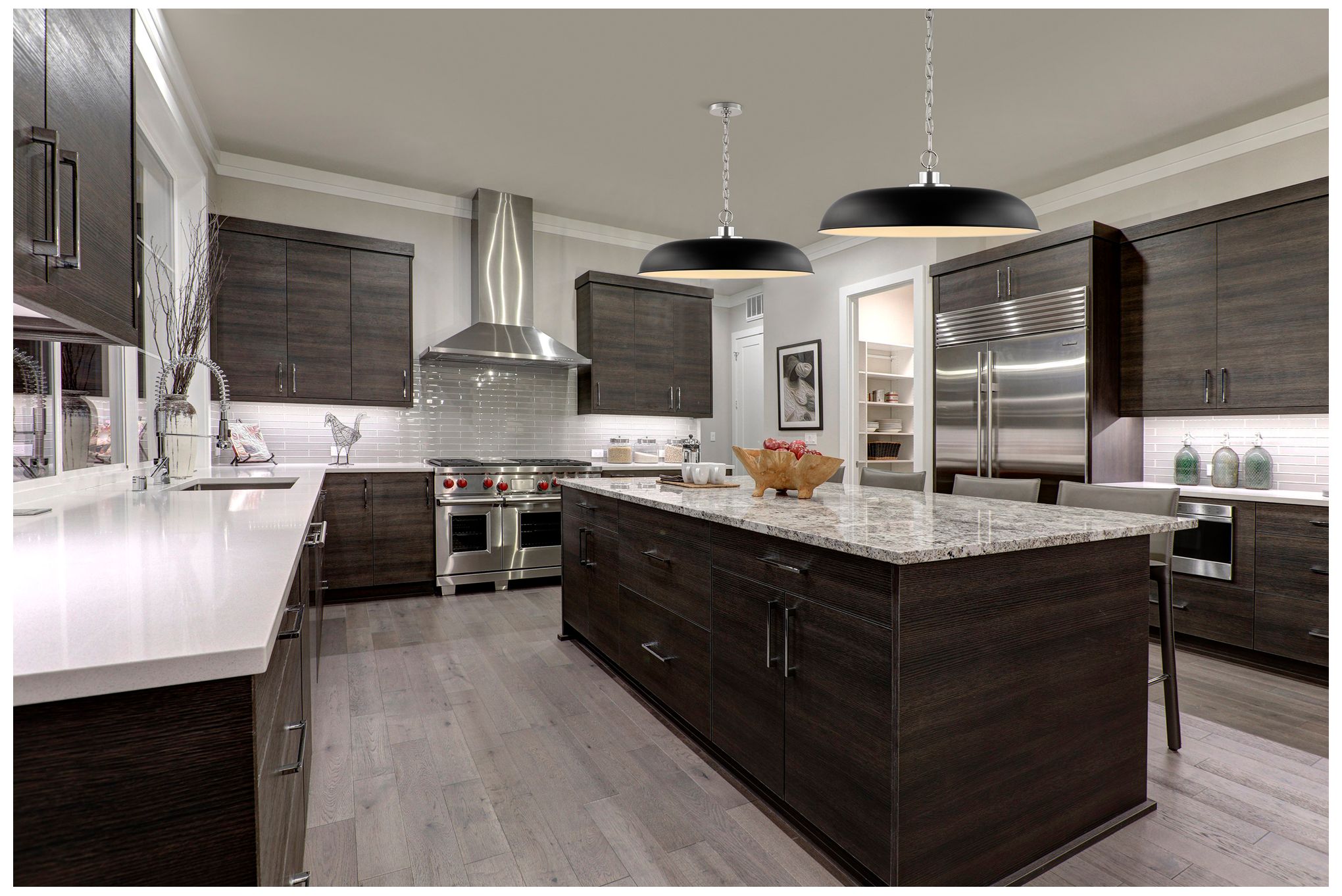 Image 6 Colony; 1 Light; Large Pendant; Matte Black with Polished Nickel more views