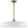 Colony; 1 Light; Large Pendant; Matte White with Burnished Brass