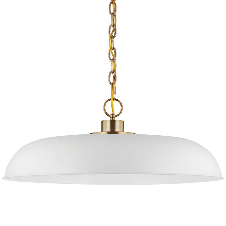 Image 2 Colony; 1 Light; Large Pendant; Matte White with Burnished Brass