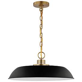 Image1 of Colony; 1 Light; Medium Pendant; Matte Black with Burnished Brass